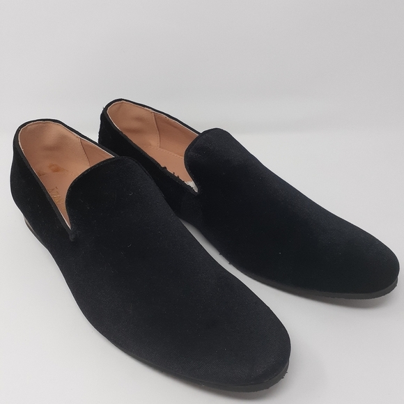 AZAR MAN Black Velvet Plain Slip on Loafers NEW main image 4